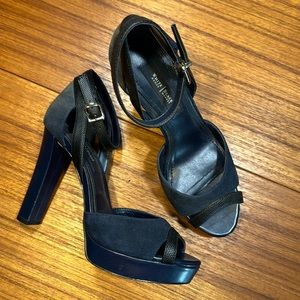 Black House White Market CULLEN style high heel sandals in navy